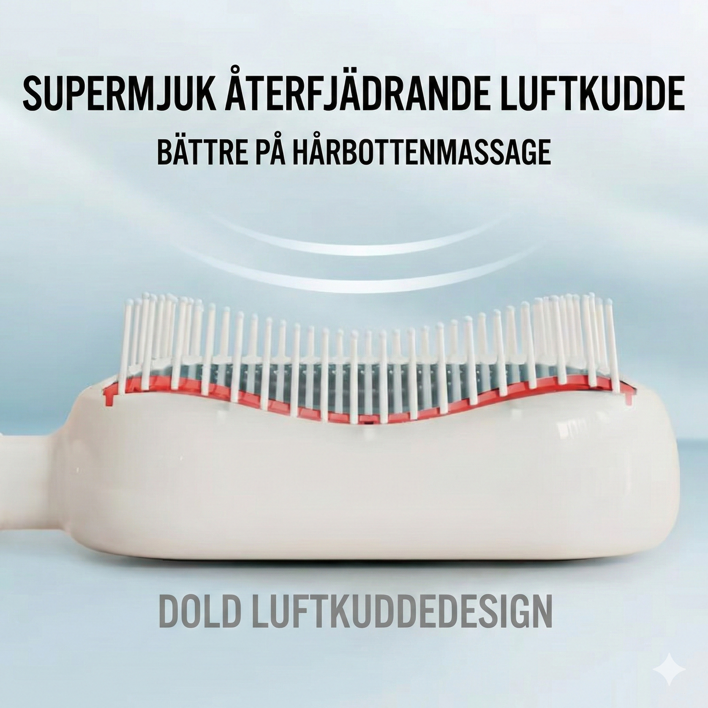Självrengörande kuddekam – rengöring med en knapptryckning