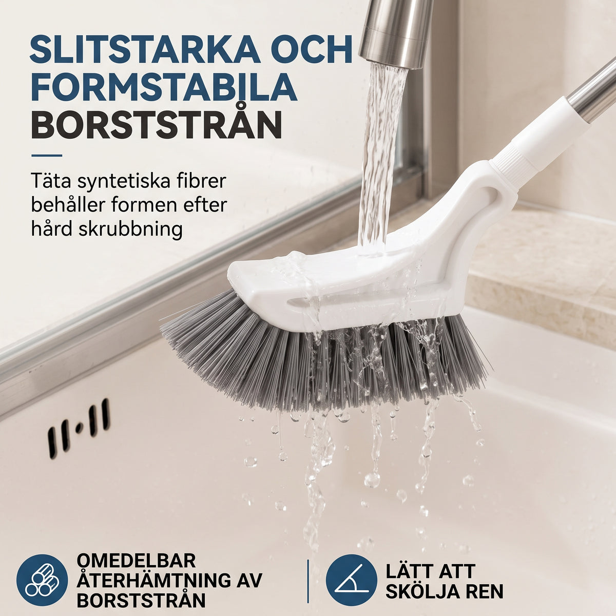 Multifunktionell golvskurborste med teleskopskaft – Nå alla hörn utan ansträngning