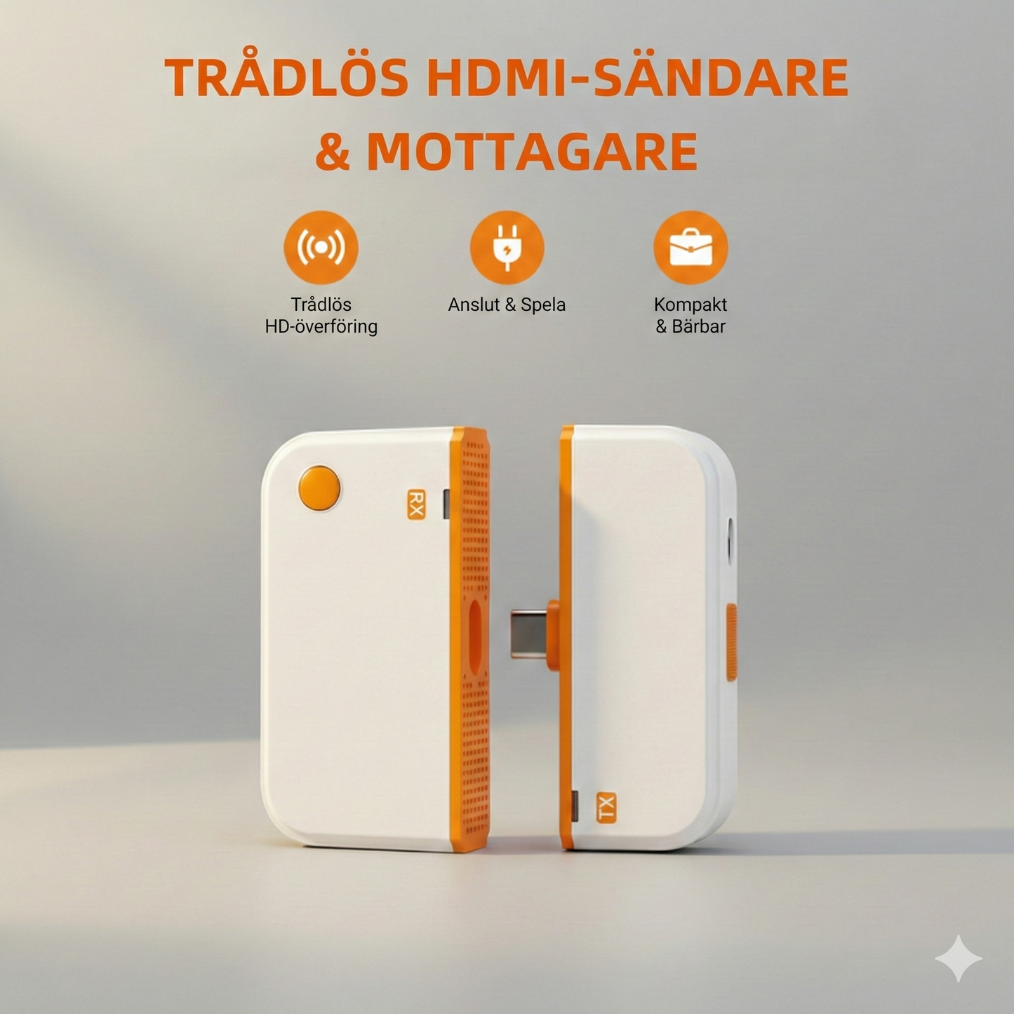 Kompakt Trådlös HDMI-Adapter – Spegla & Utvidga Skärmen