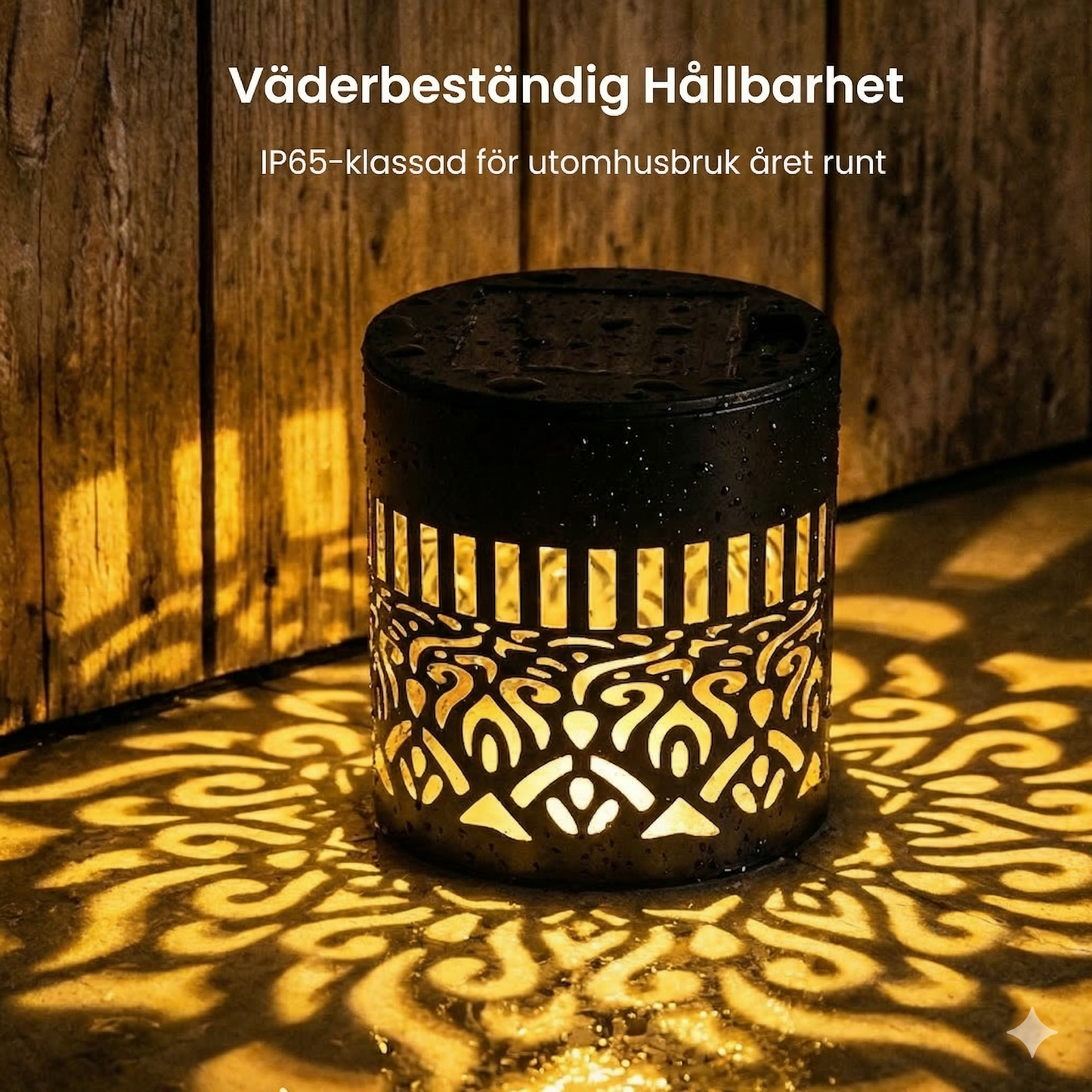 Solcellsdriven Mandalalampa i Metall – 2-i-1 Design