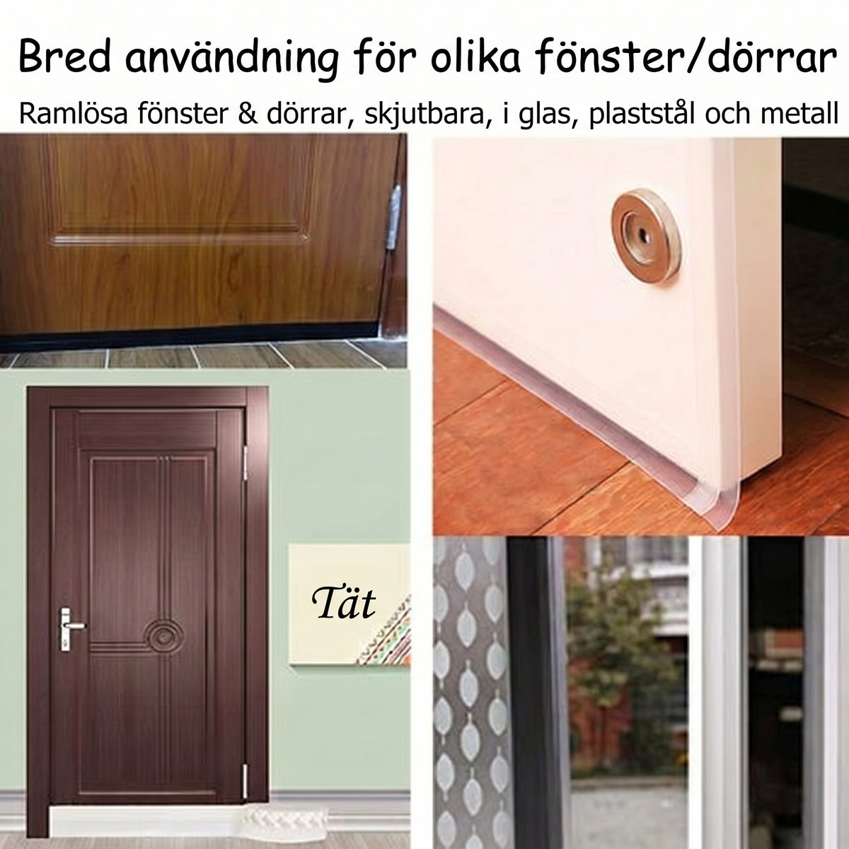 Självhäftande dörrlist i silikon (5 m) – Tätningslist mot kyla, buller och damm