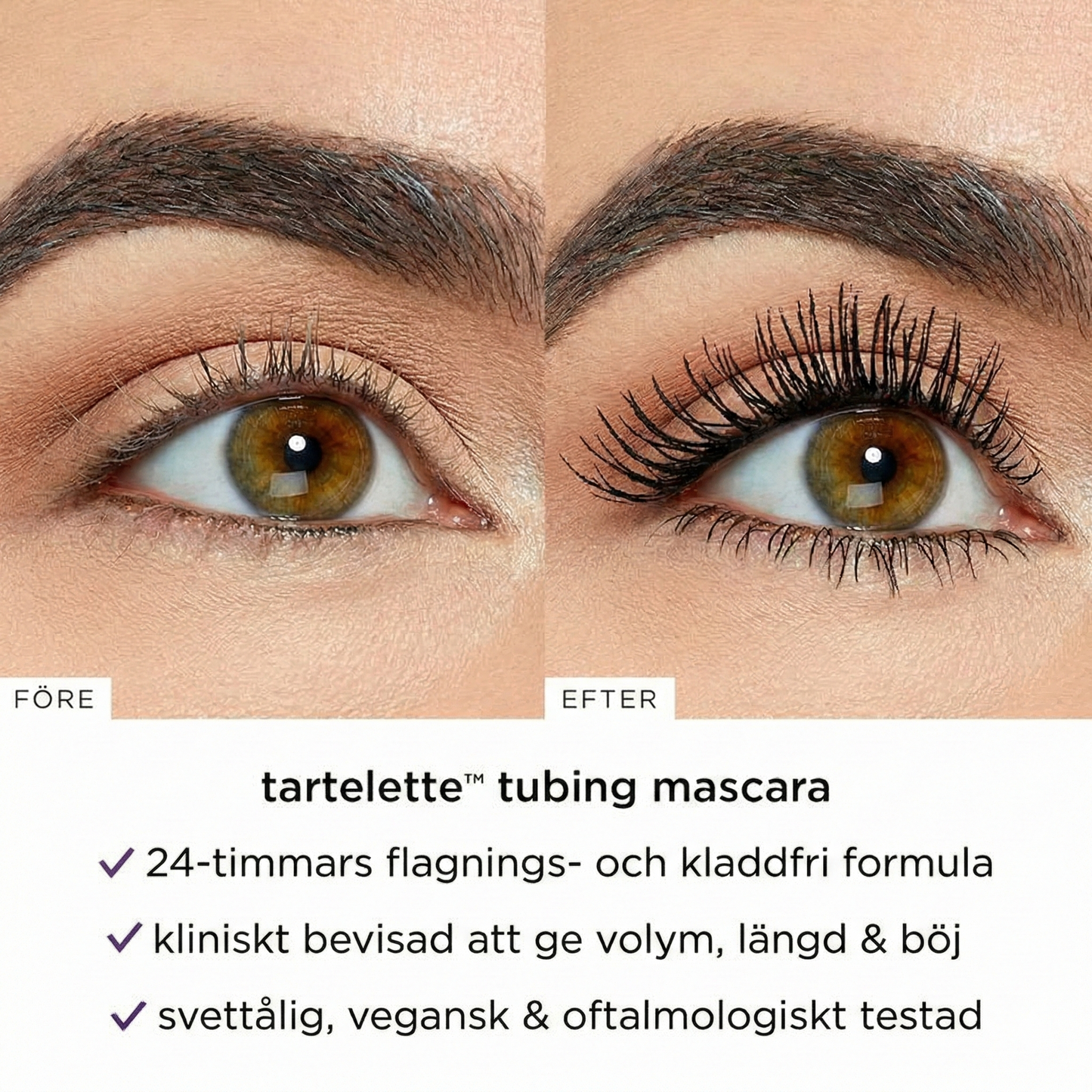 Volymgivande Mascara som Omsluter Fransarna och Inte Smular