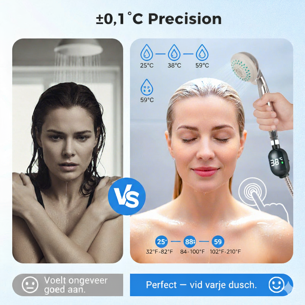 Exakt & Lättinstallerad Duschtermometer