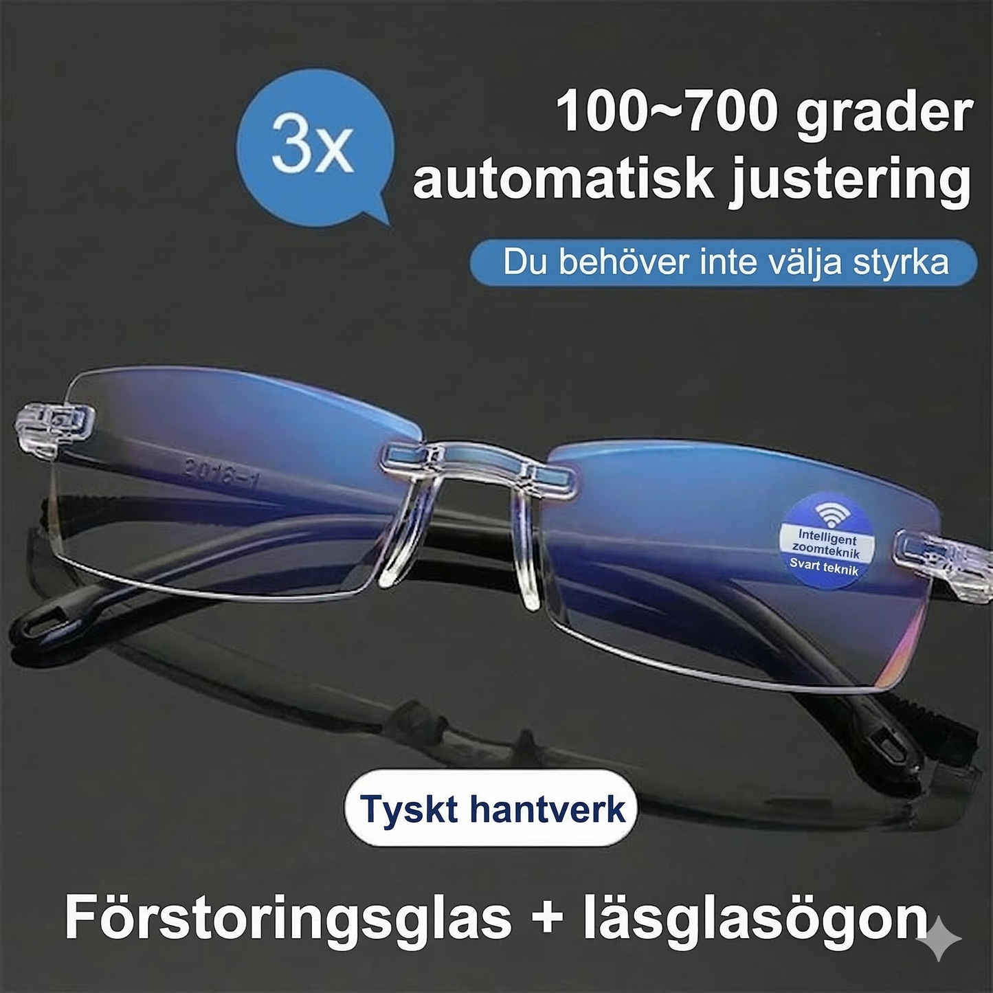 Multifokala Läsglasögon med Automatisk Styrka