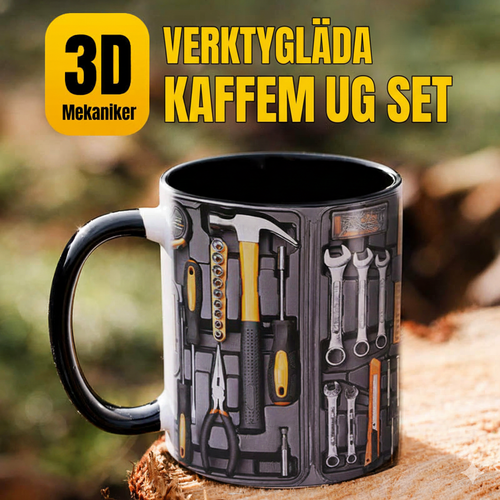 3D-Kaffemugg med Verktygslådedesign