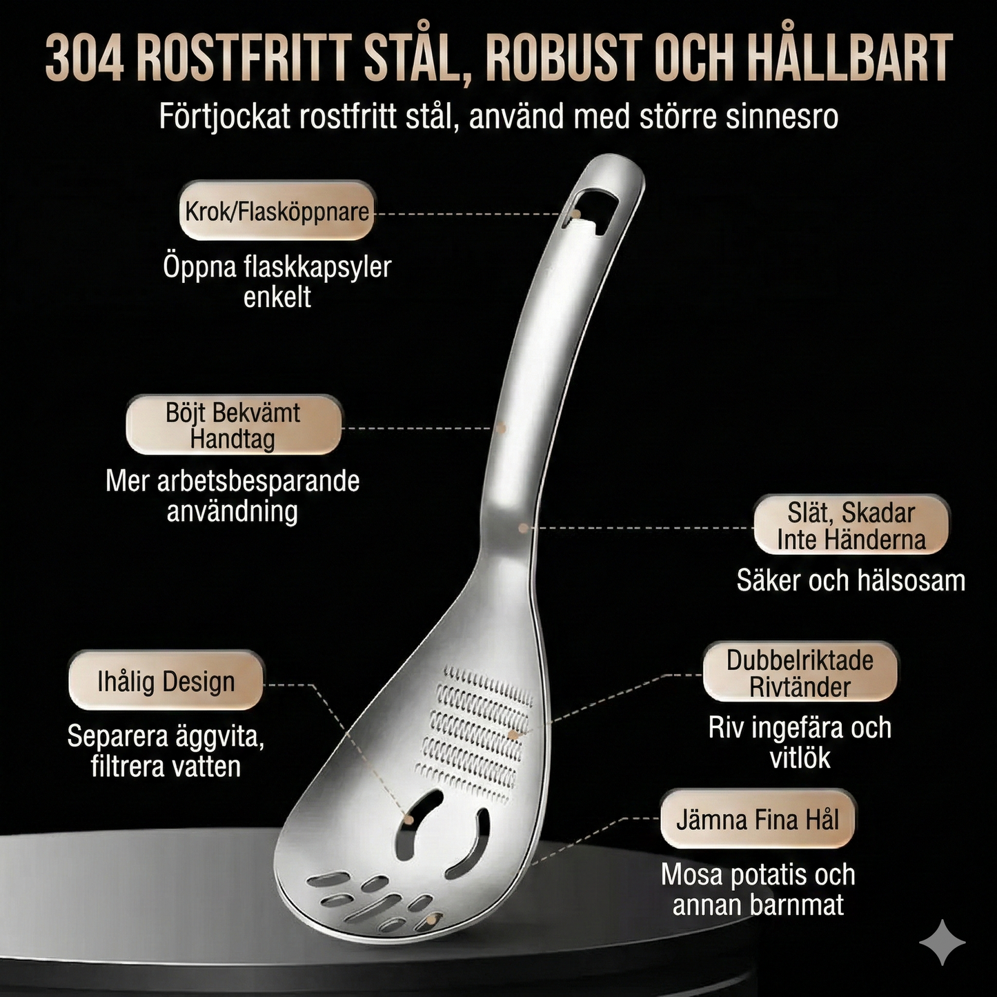Magisk Multifunktionssked i 304 Rostfritt Stål