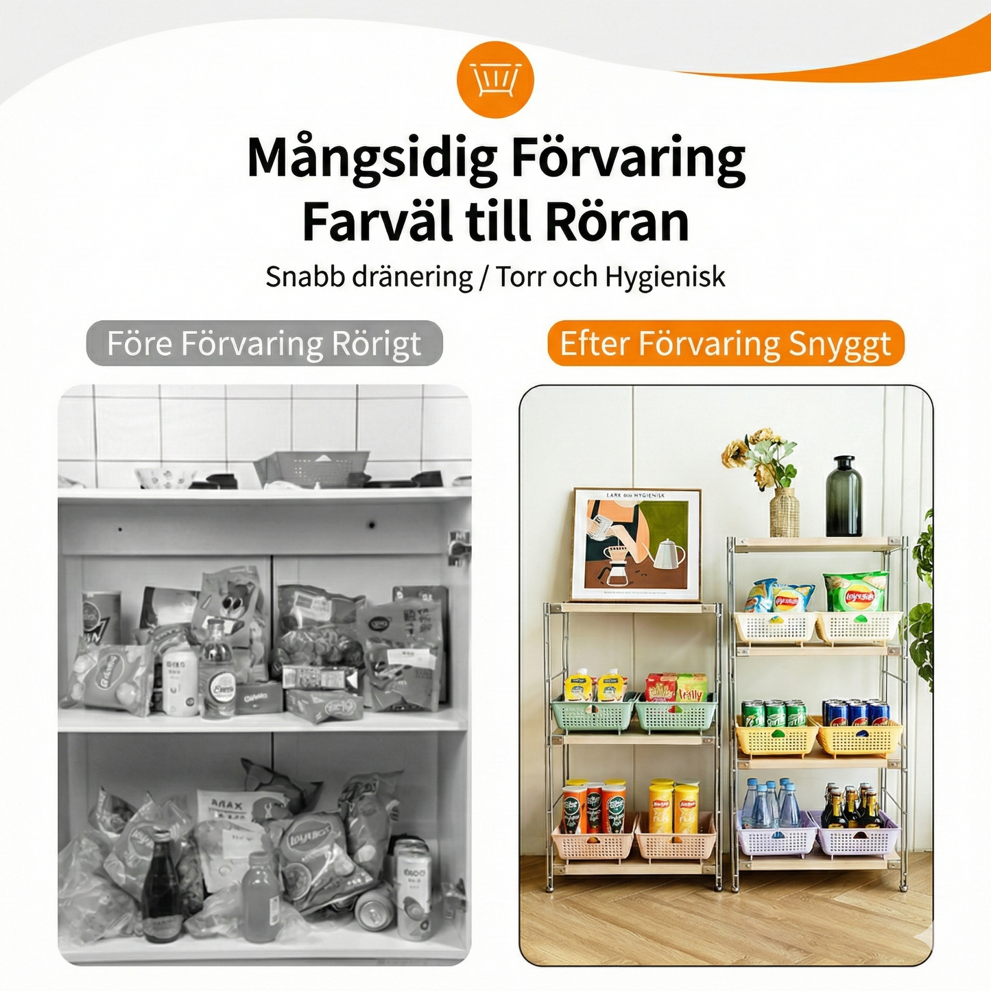 Hopfällbar Förvaringskorg för Kök och Hem