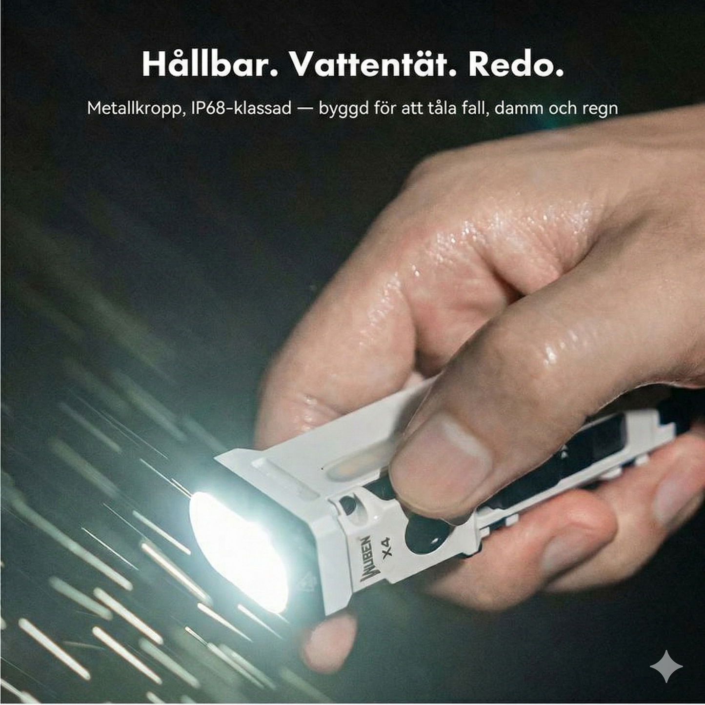 LED-arbetslampa med 180° vridbart huvud