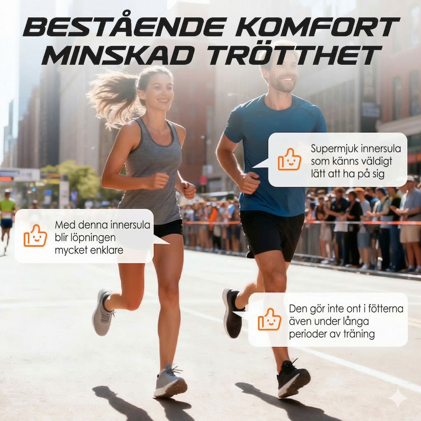 Sportinlägg med Vridstyvt TPU-skal och Hålfotsstöd