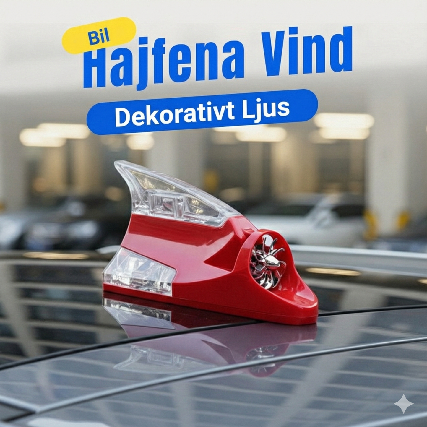 Vinddriven LED-Hajfena för Bilstyling (Batterifri)