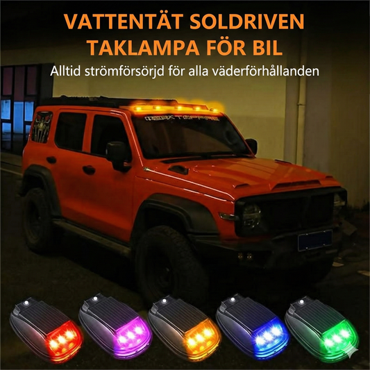 Solcellsdriven LED-Taklampa för Bil med Sensor & Fjärrkontroll