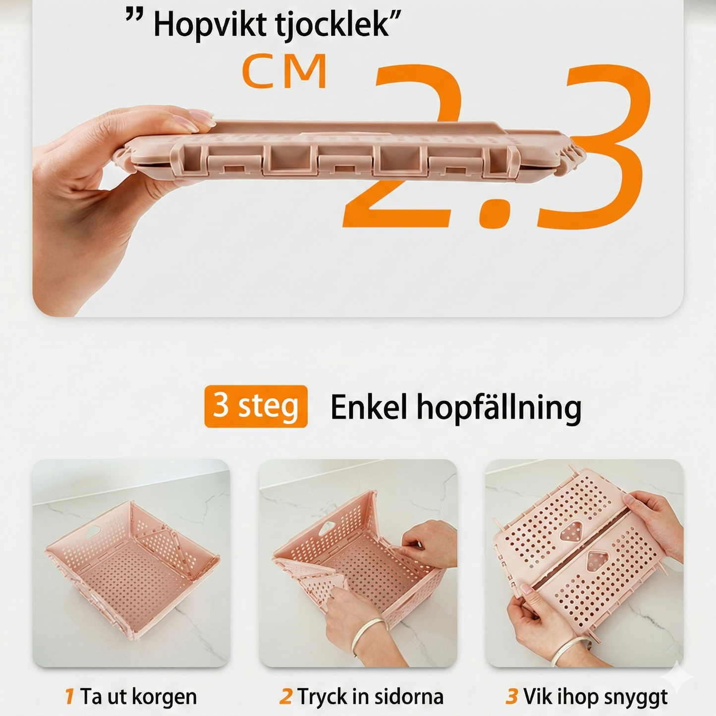Hopfällbar Förvaringskorg för Kök och Hem