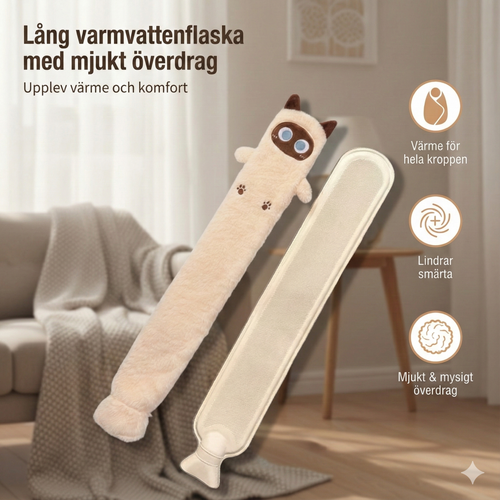 Extra Lång Varmvattenflaska med Plyschöverdrag