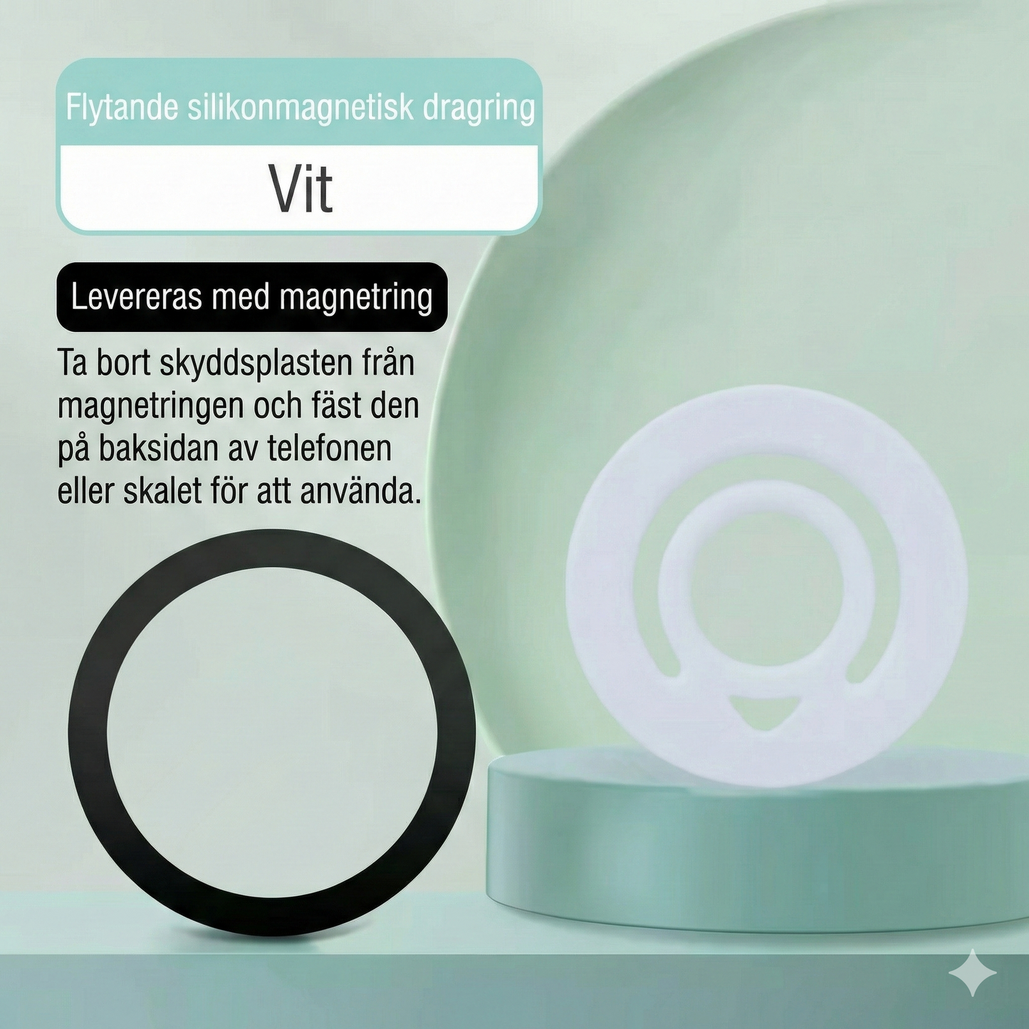 2-i-1 Magnetring & Hållare – Fäster på Metallytor
