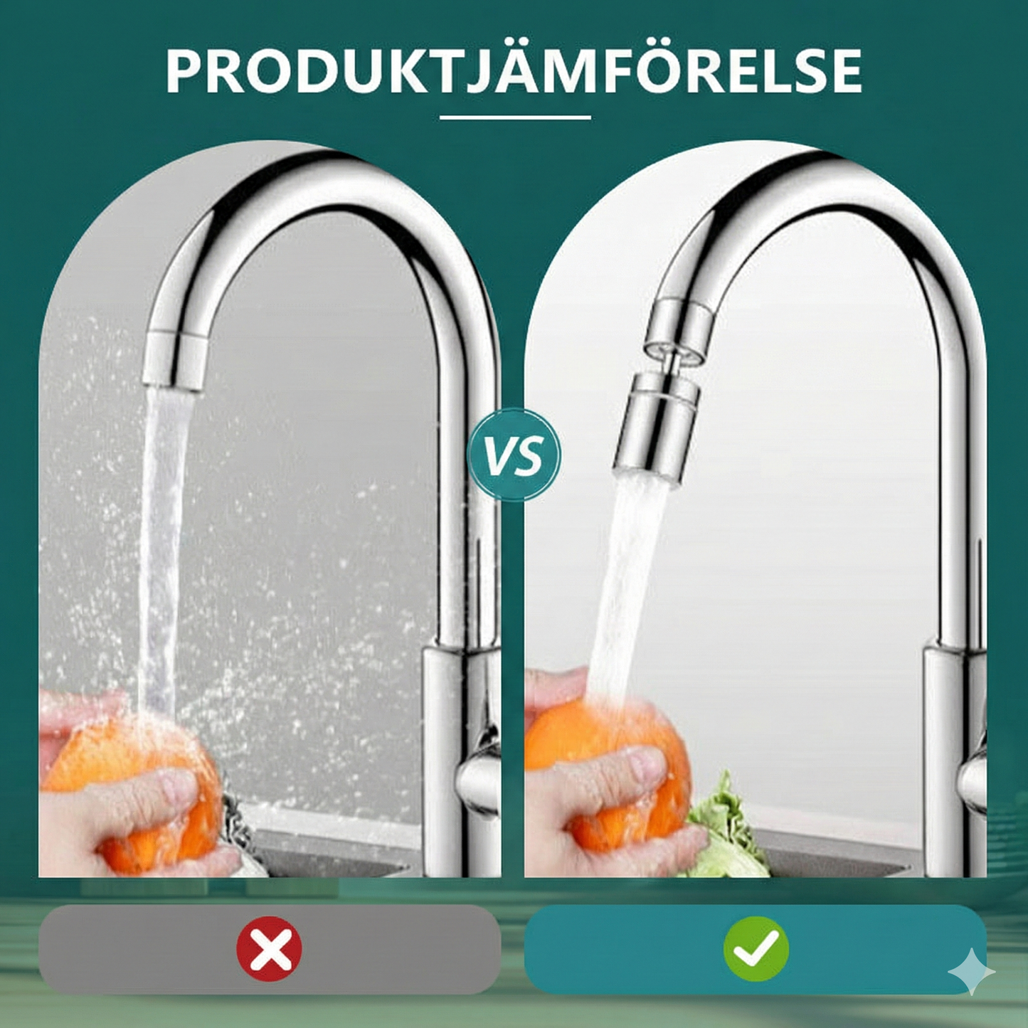 Roterbart Kranmunstycke i Koppar med Två Strållägen och Inbyggt Filter