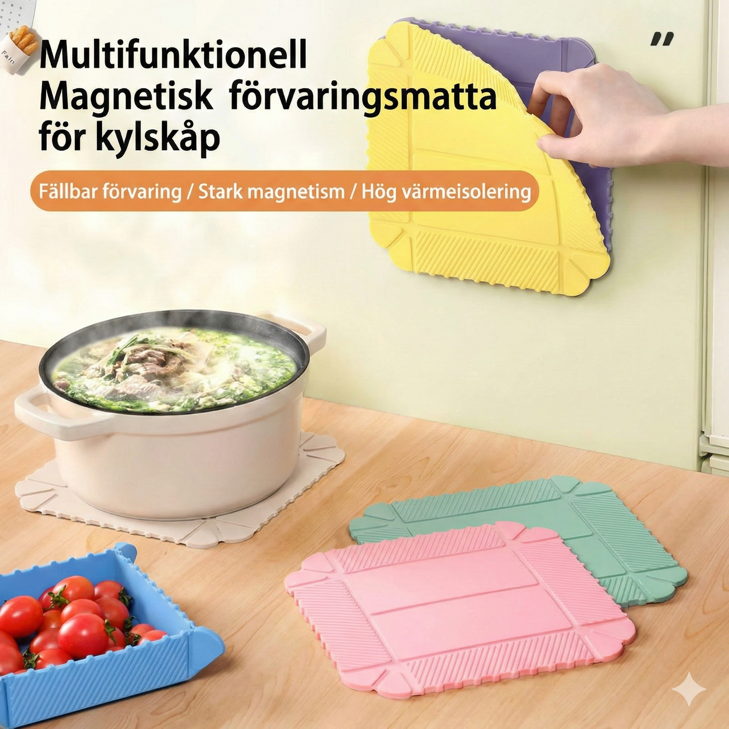 Vikbart Grytunderlägg i Silikon – Värmetåligt