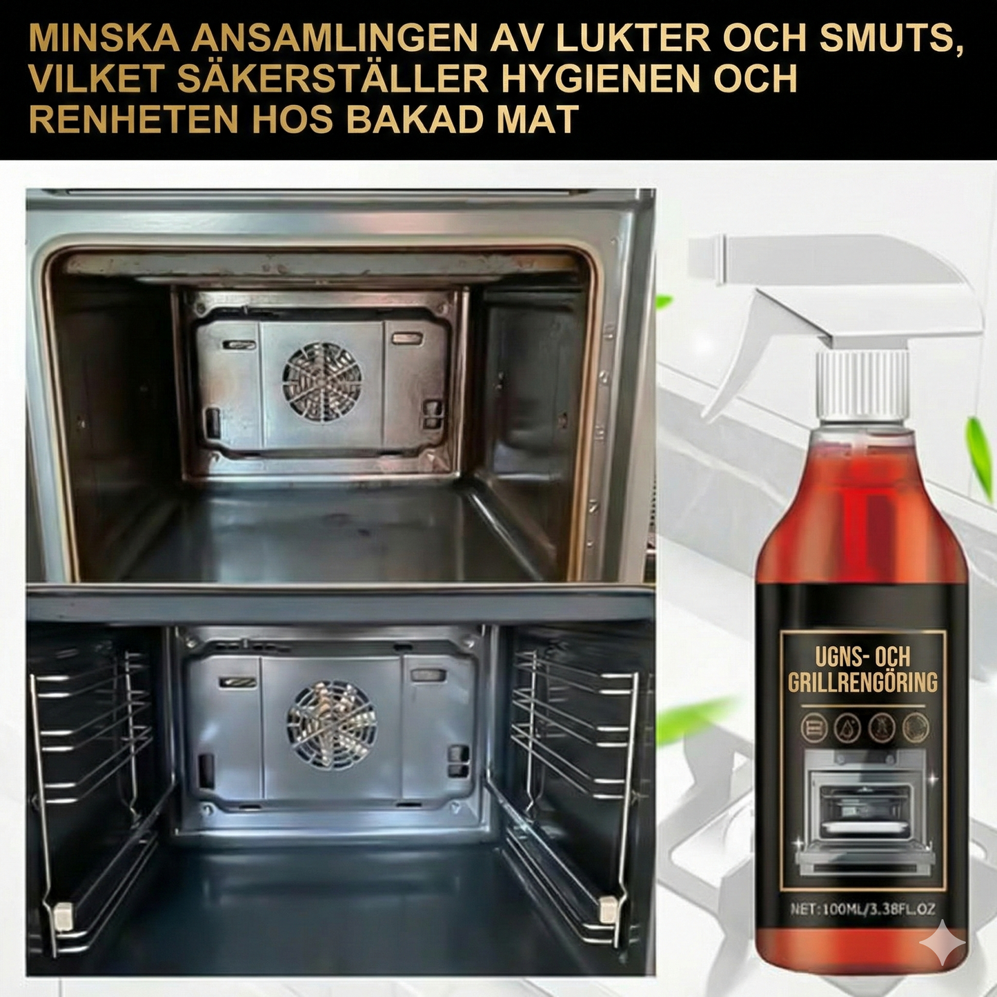 Kraftfull Ugns- & Grillrengöring – Tar bort inbränt fett