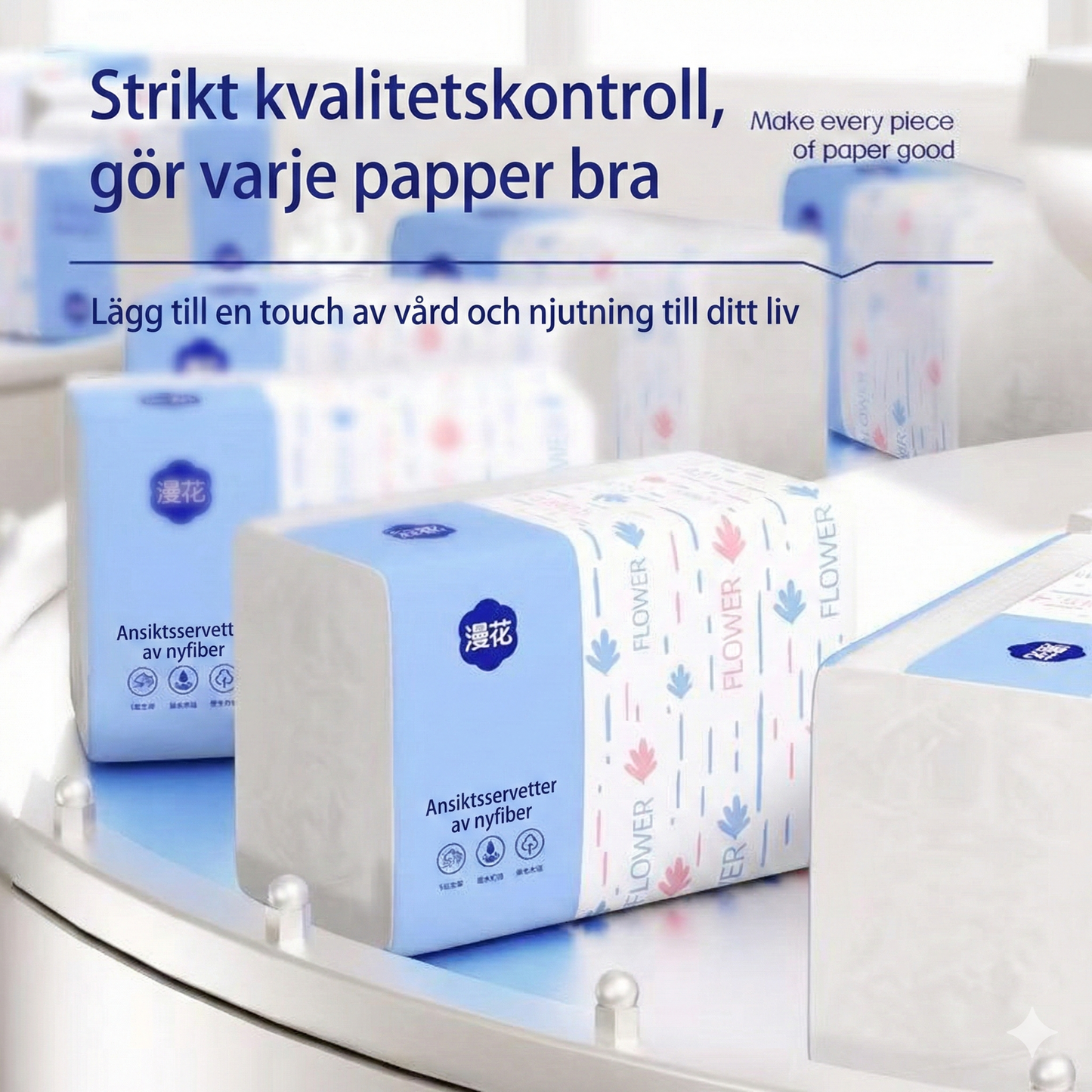 Slitstarka Hushålls- & Ansiktsservetter – 4 Lager Mjukhet