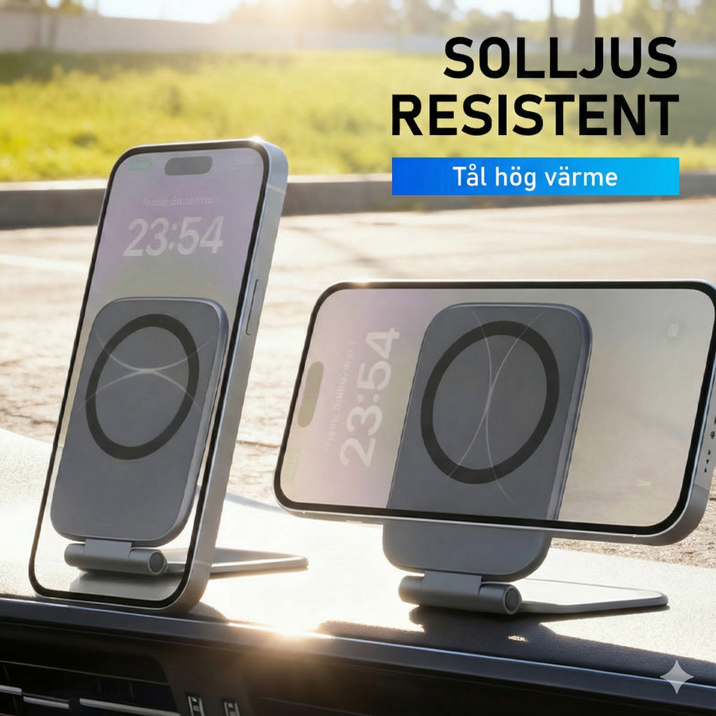 Magnetisk Bilhållare för Mobil med 270° Rotation & Antivibration