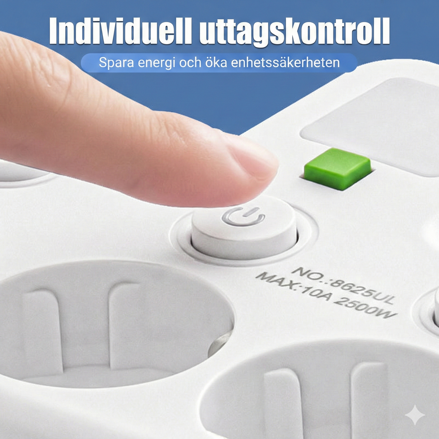 Smart Grenkontakt med Individuella Brytare och USB-uttag