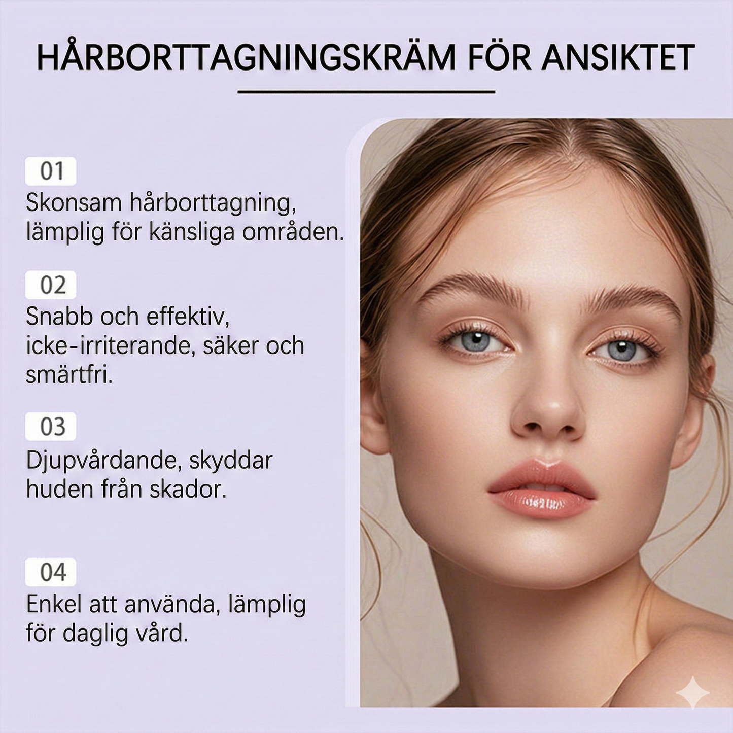 Skonsam Hårborttagningskräm för Ansiktet