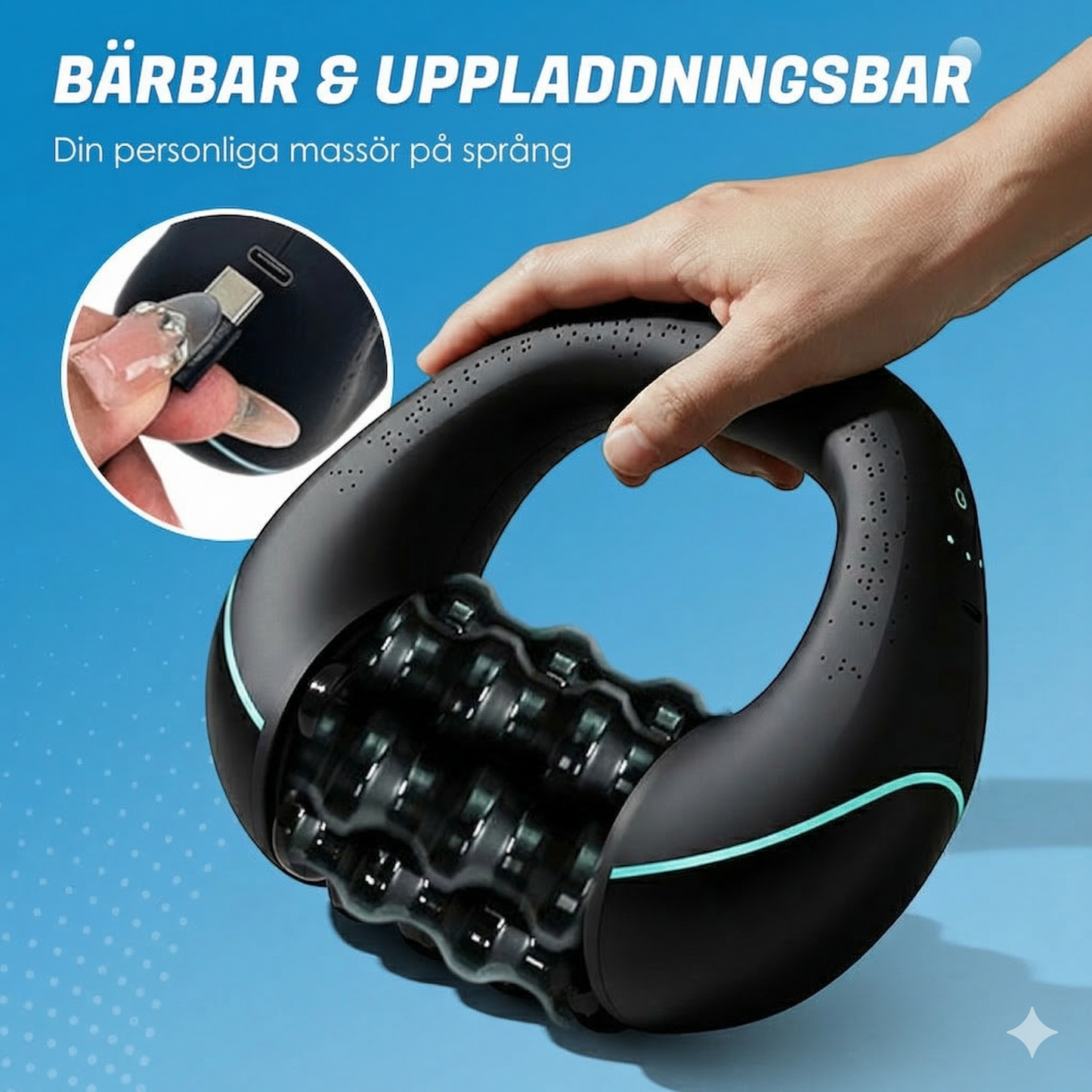 Uppladdningsbar Handmassageapparat med Rullfunktion
