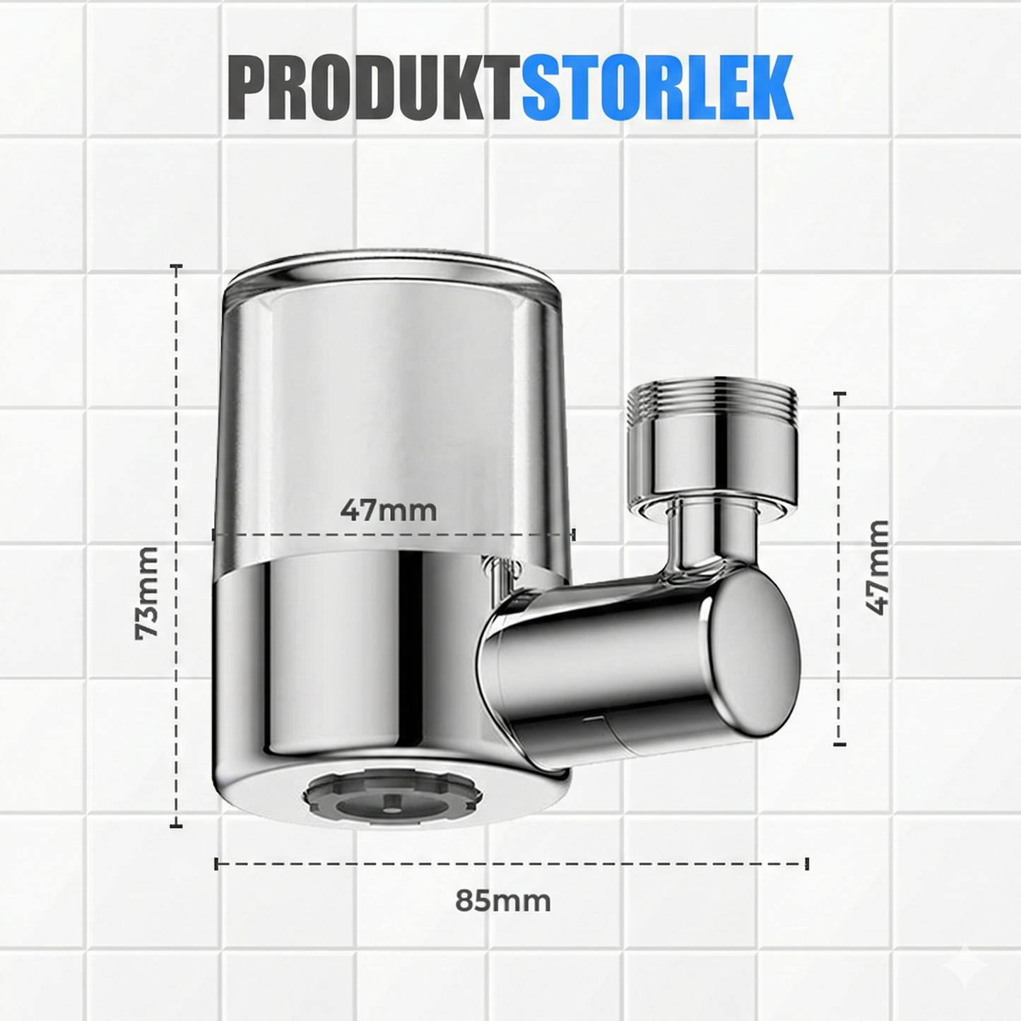 Universellt Kranmunstycke med Filter – 720° Roterbart