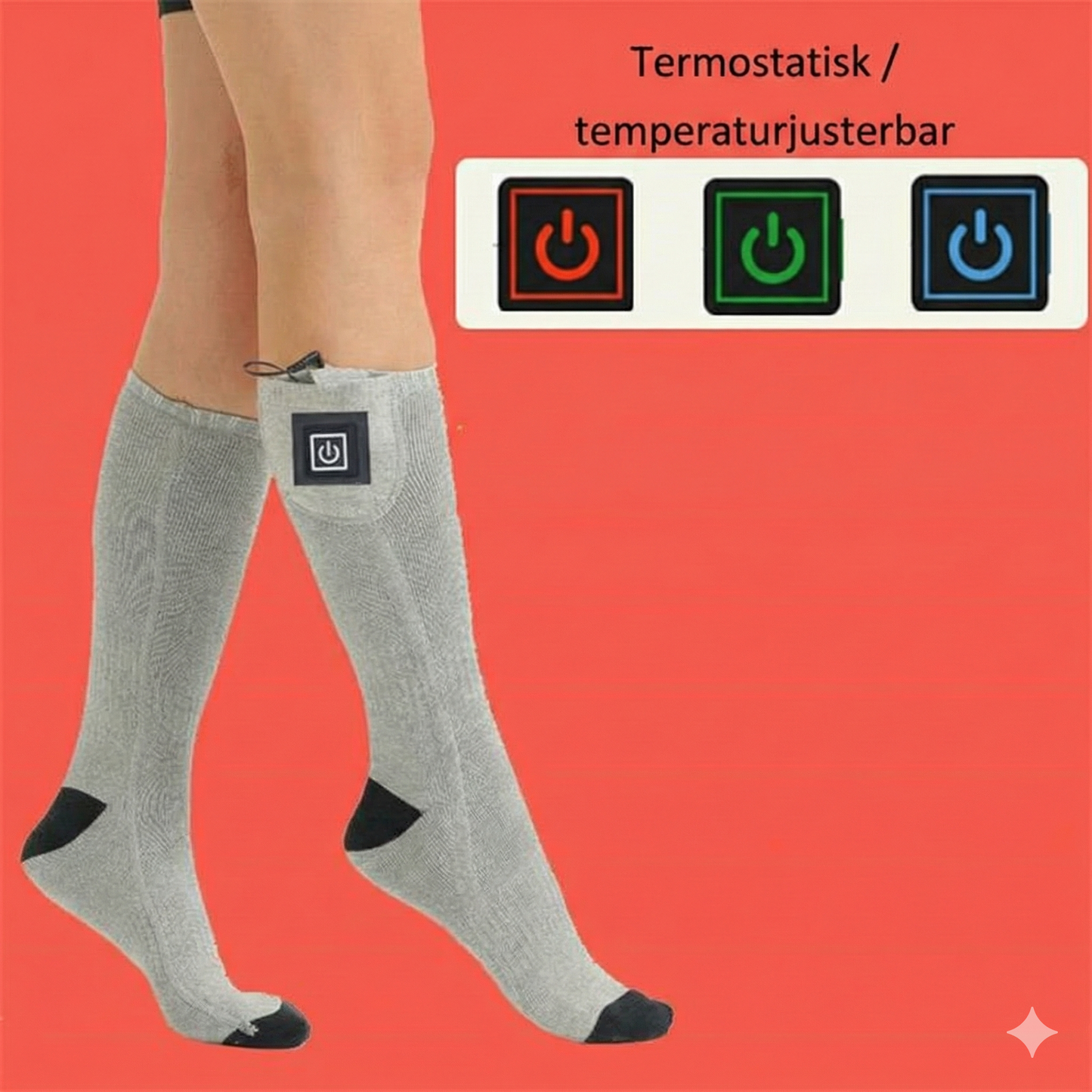 Tvättbara Värmestrumpor med Kolfibervärme och Justerbar Temperatur