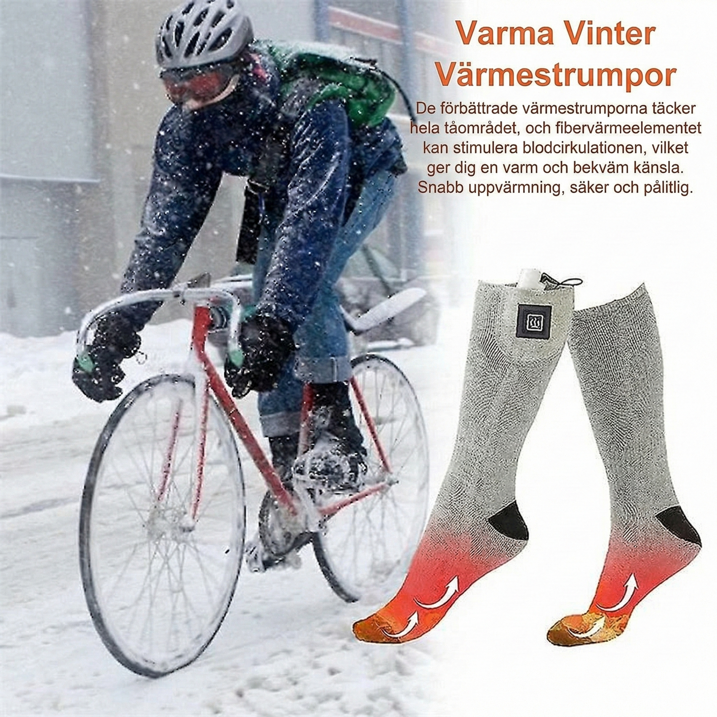 Tvättbara Värmestrumpor med Kolfibervärme och Justerbar Temperatur