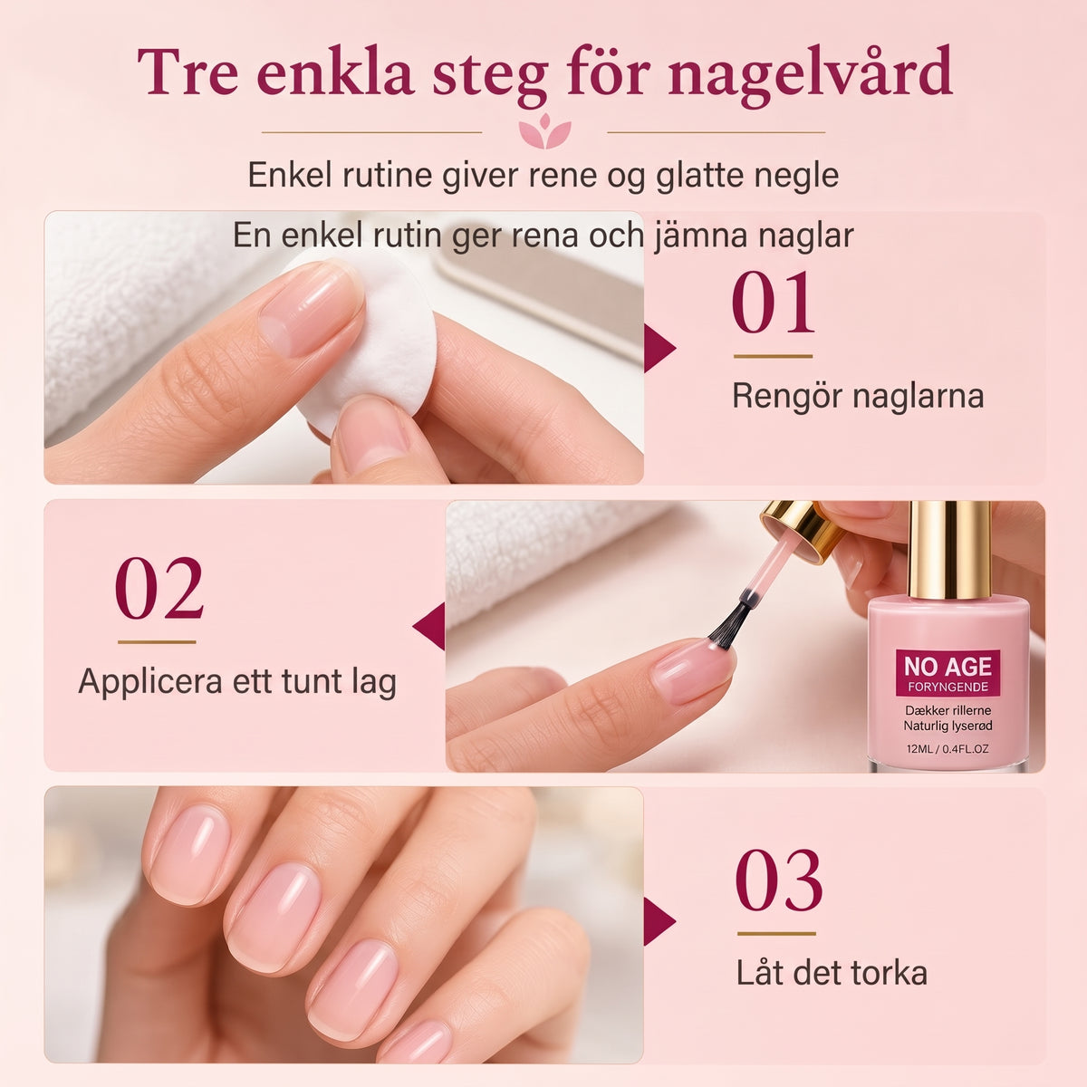 Nude Rosa Nagelstärkare med Optisk Utslätning och Hög Glans