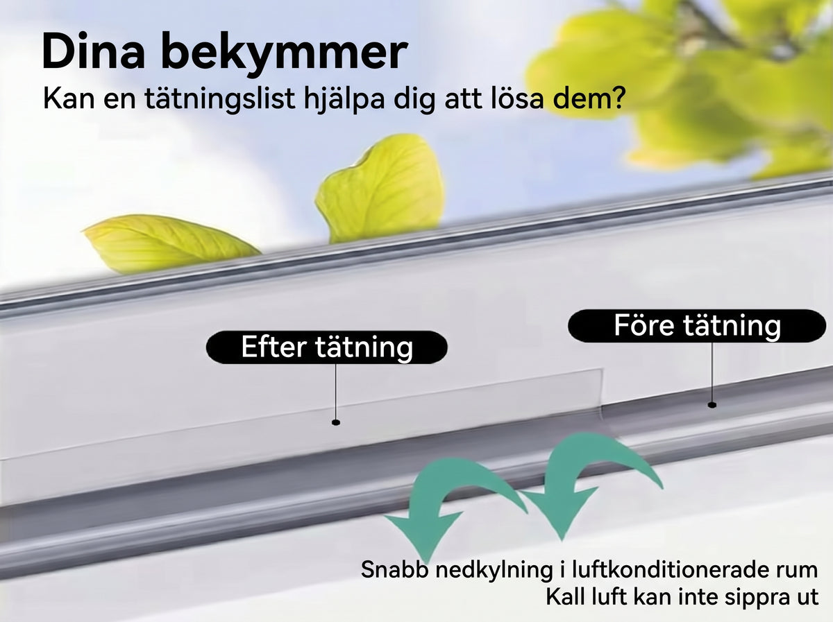 Självhäftande dörrlist i silikon (5 m) – Tätningslist mot kyla, buller och damm
