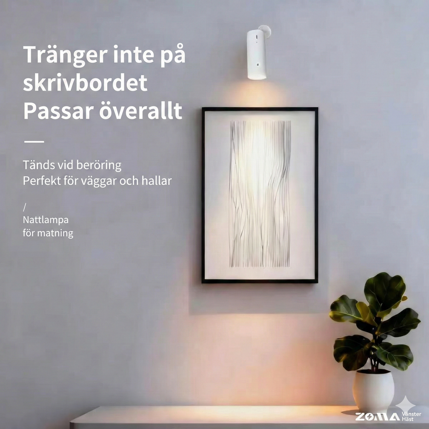 Portabel Sänglampa & Garderobsbelysning – Inga Sladdar