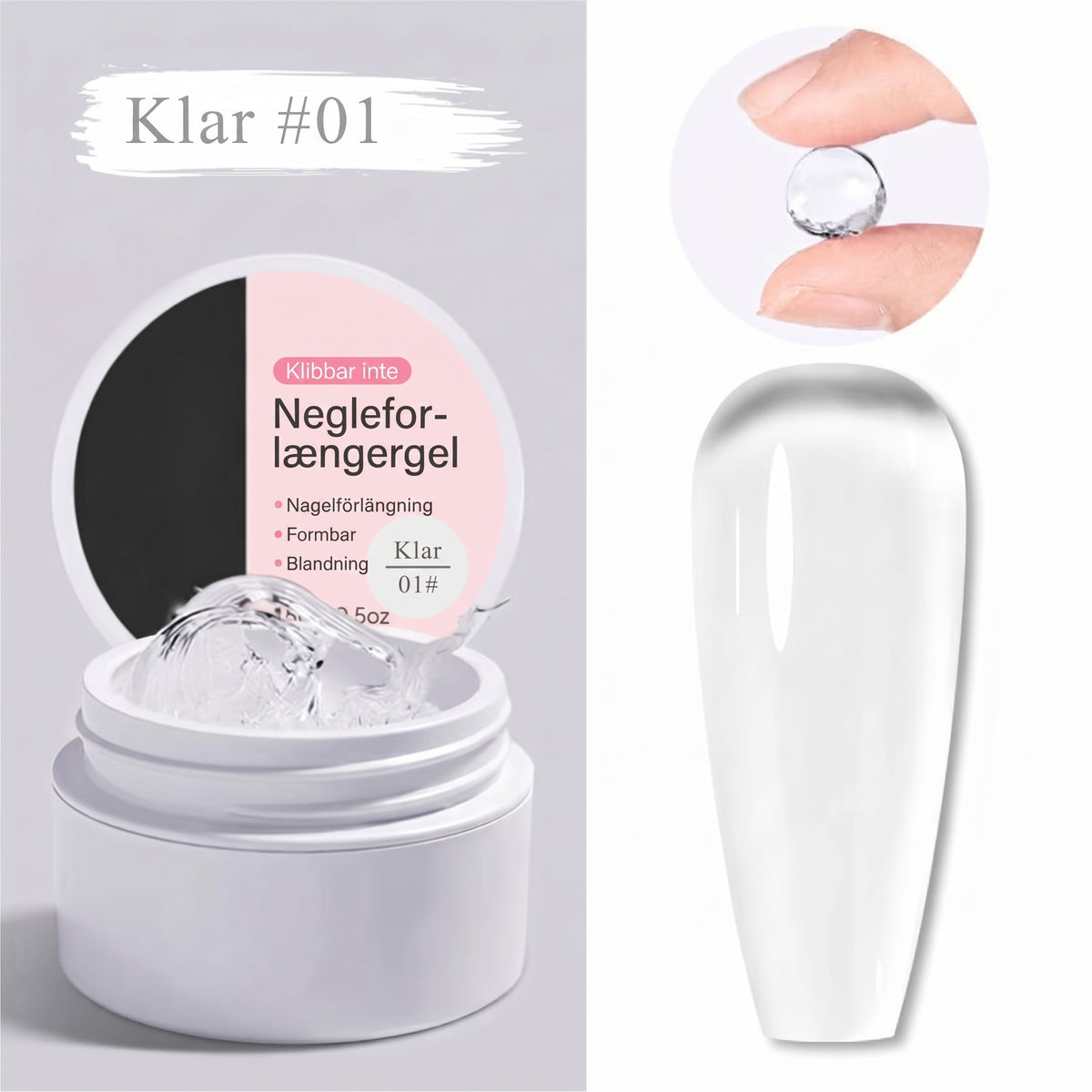 Formbar Nagelgel (15 ml) – Perfekt för Nagelförlängning och 3D-Nagelkonst