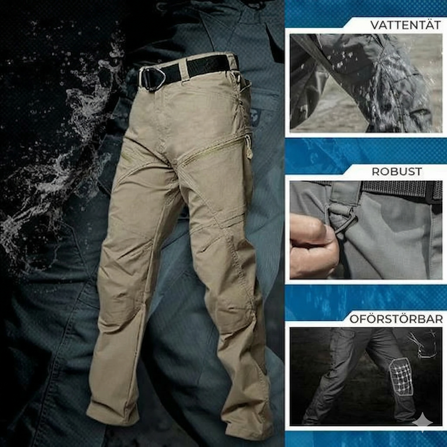 Slitstarka Outdoor-byxor i Ripstop-material