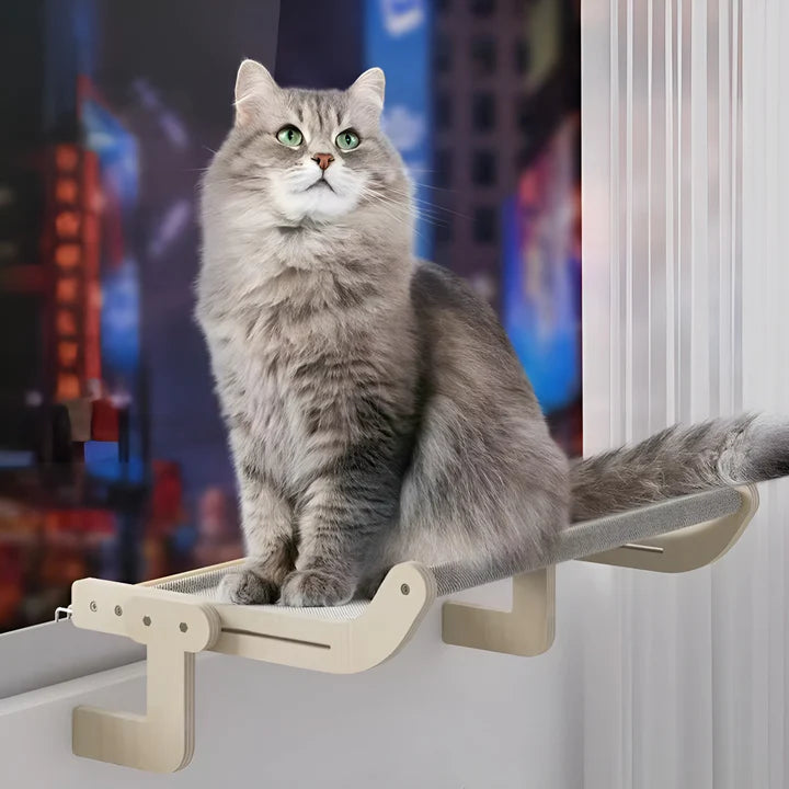 Justerbar Hängmatta för Katt i Trä och Linne