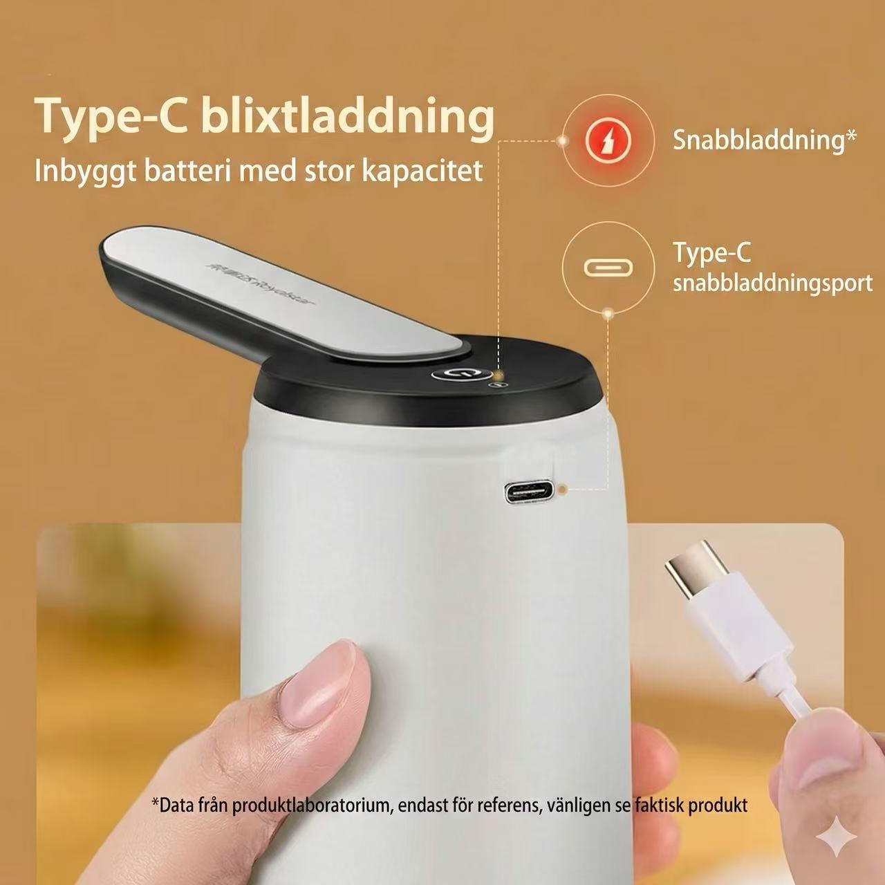 Hygienisk Vattenpump med Vikbar Pip – Uppladdningsbar