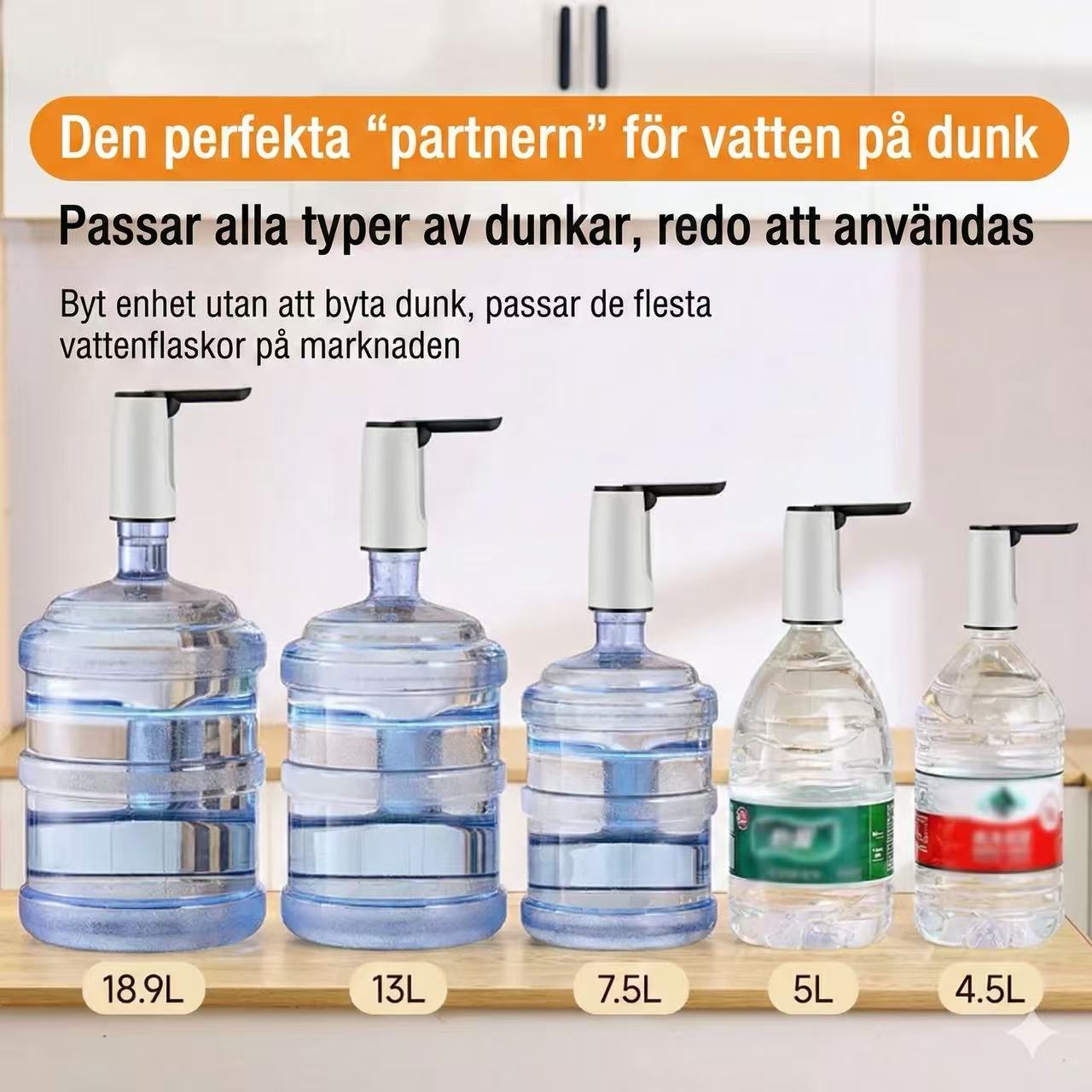 Hygienisk Vattenpump med Vikbar Pip – Uppladdningsbar