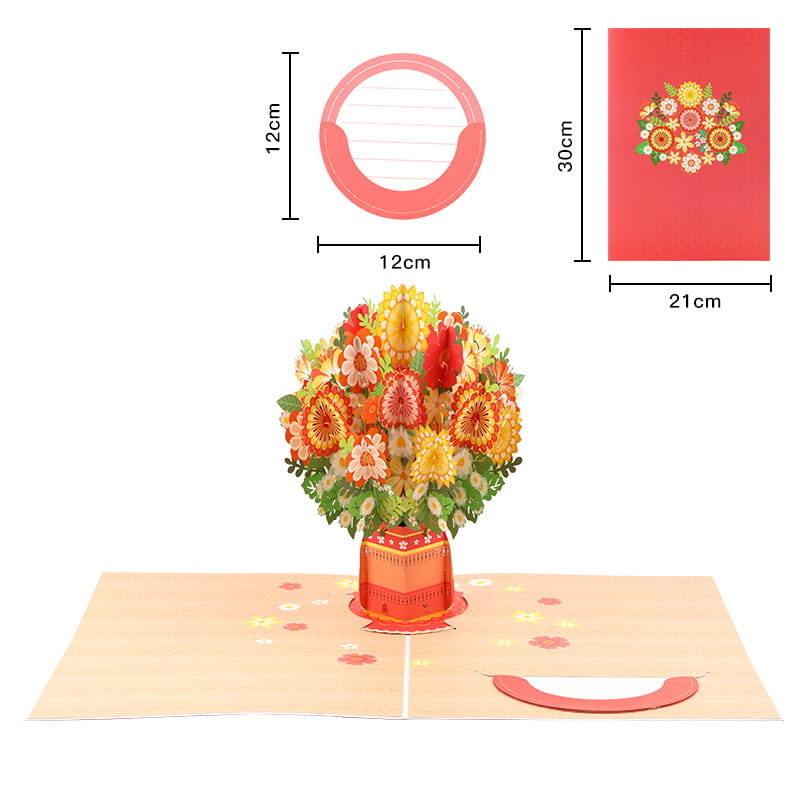 3D Pop-Up Kort Körsbärsblommor – Handgjort Alla Hjärtans Dag-kort