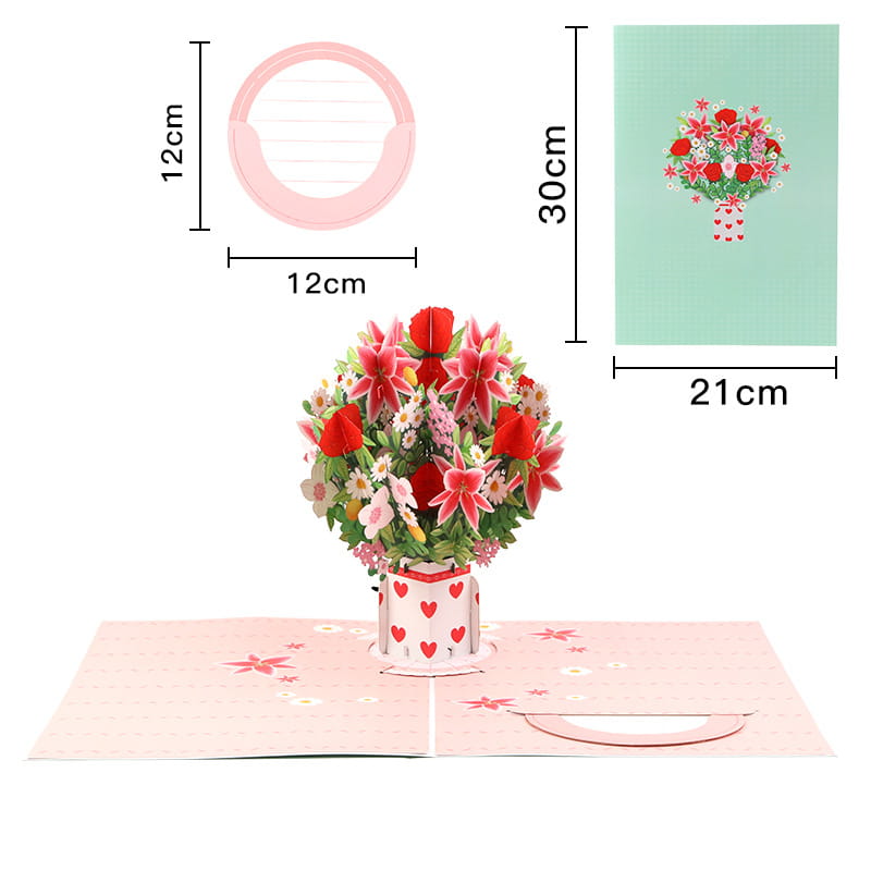 3D Pop-Up Kort Körsbärsblommor – Handgjort Alla Hjärtans Dag-kort
