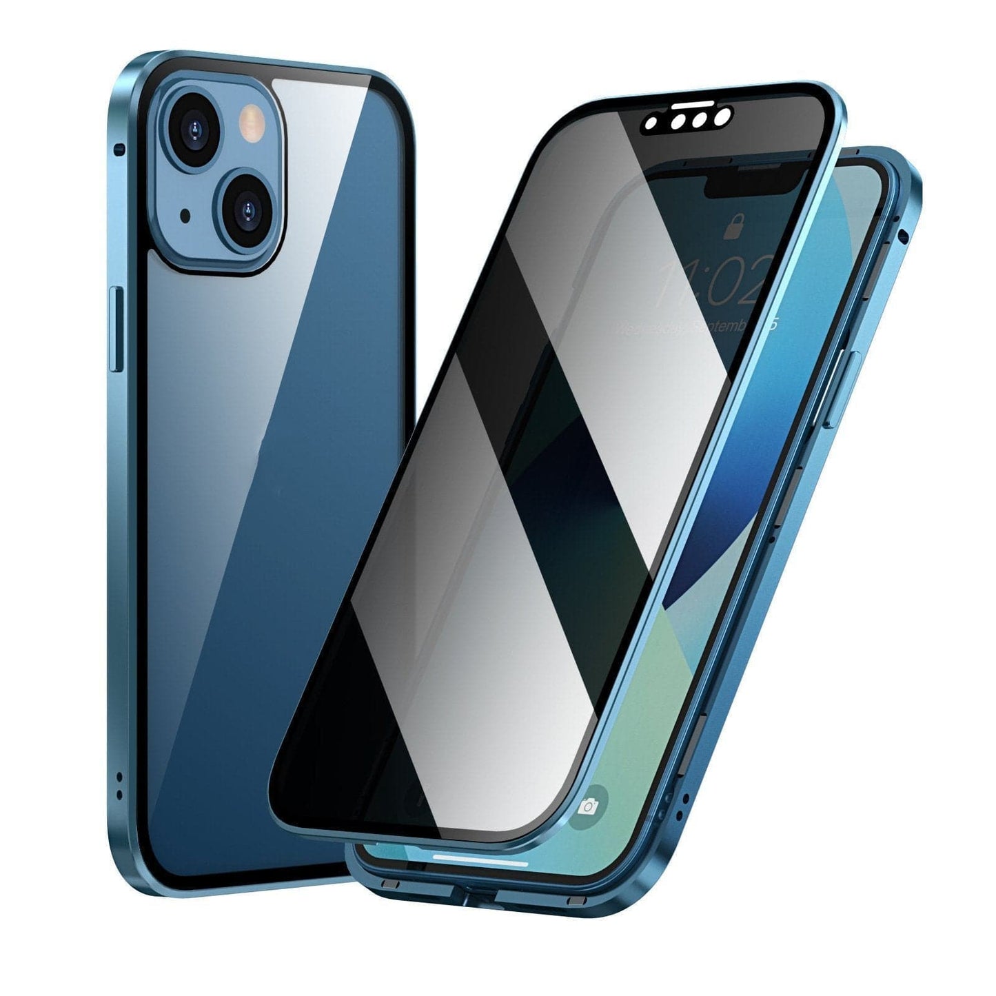 Magnetiskt Integritetsskal för iPhone med Härdat Glas och Metallram