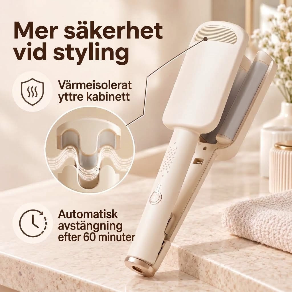Professionell Vågtång 32mm – Skapar Mjuka Och Glansiga Vågor Snabbt