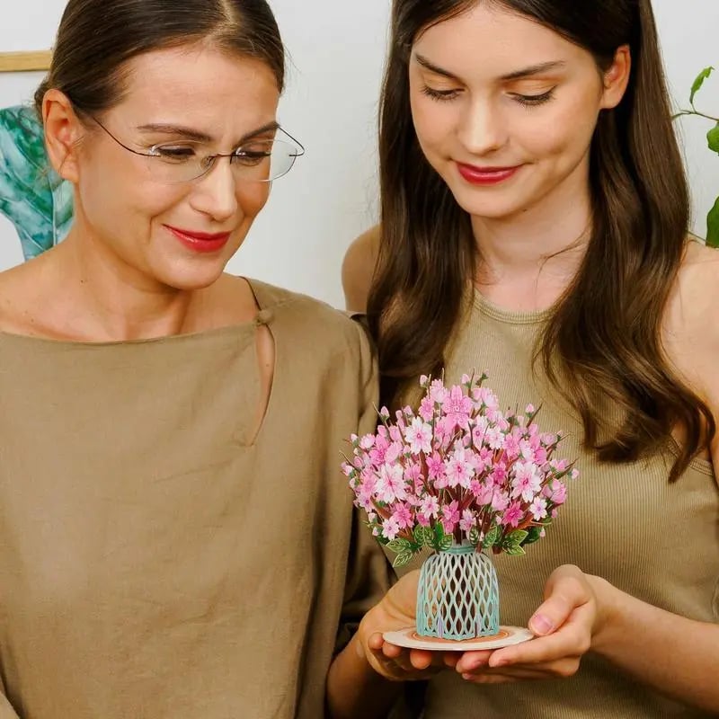 3D Pop-Up Kort Körsbärsblommor – Handgjort Alla Hjärtans Dag-kort