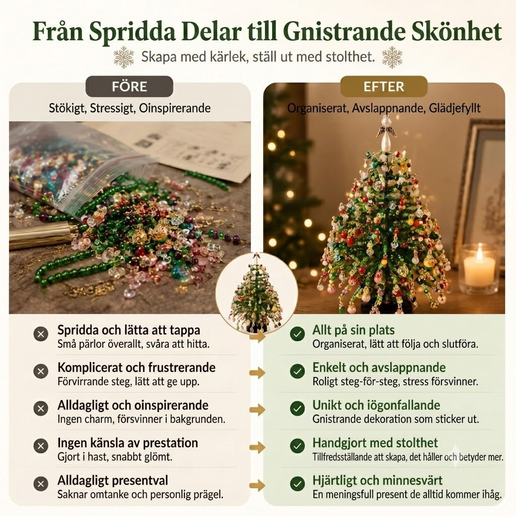 Glittrande Pärljulgran DIY-Set – Bygg Din Egen Vackra Juldekoration