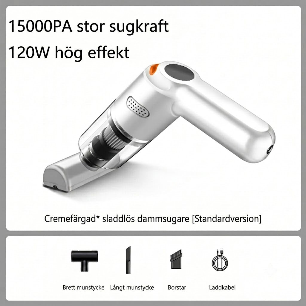 Sladdlös Bildammsugare med Hög Effekt – Nå och Rengör Varje Svåråtkomlig Vrå
