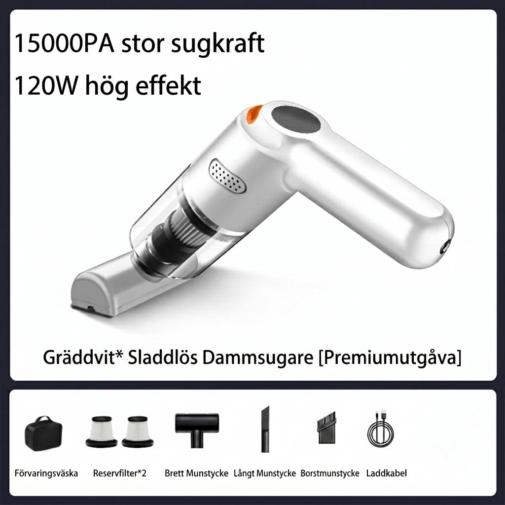 Sladdlös Bildammsugare med Hög Effekt – Nå och Rengör Varje Svåråtkomlig Vrå