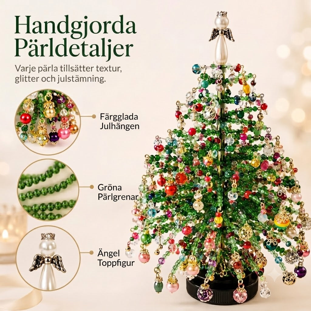 Glittrande Pärljulgran DIY-Set – Bygg Din Egen Vackra Juldekoration