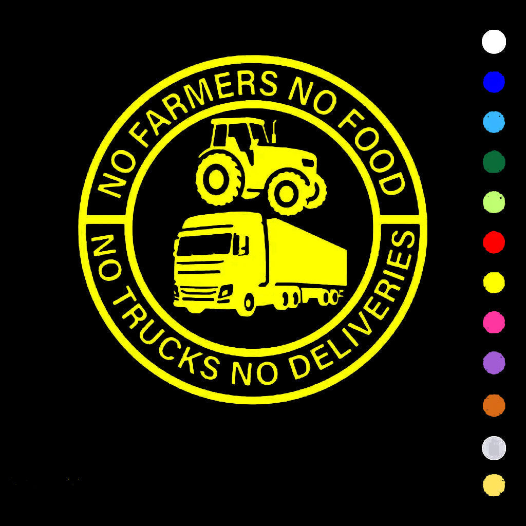 Vinyldekal "No Farmers No Food" för Bil & Lastbil