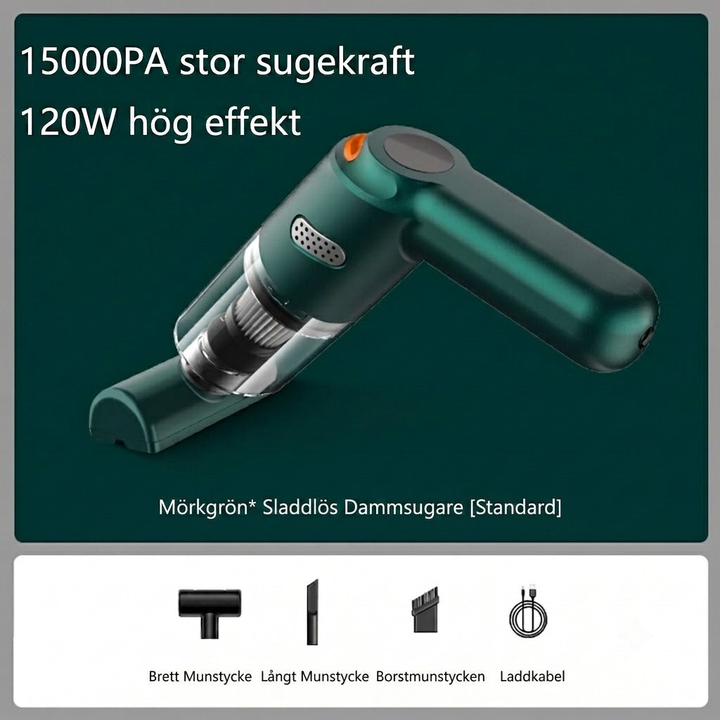 Sladdlös Bildammsugare med Hög Effekt – Nå och Rengör Varje Svåråtkomlig Vrå
