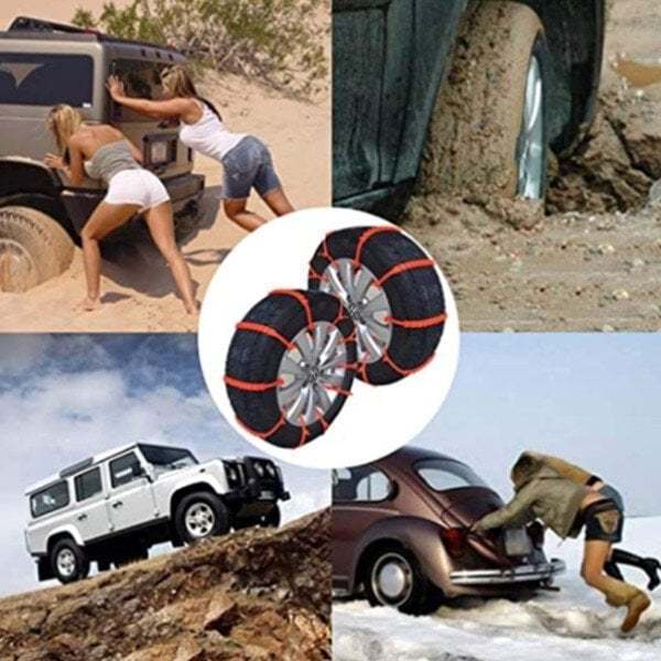 Universella halkskyddskedjor för bil - 1 Set (10 st halkskyddskedjor)