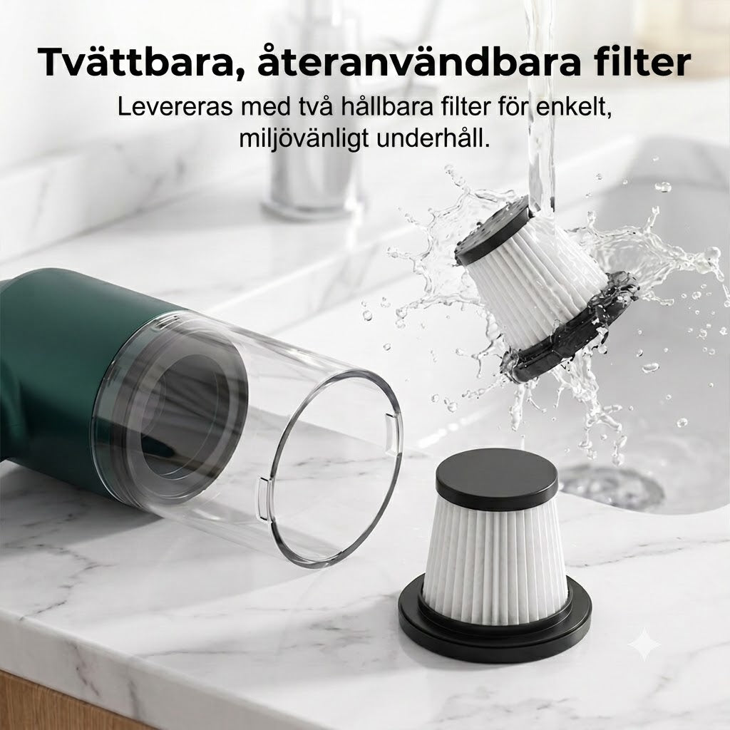 Sladdlös Bildammsugare med Hög Effekt – Nå och Rengör Varje Svåråtkomlig Vrå